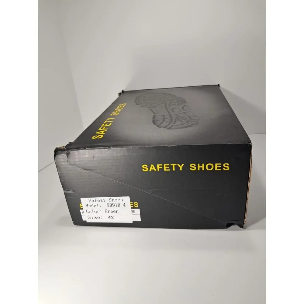 Men’s 8.5 Green Steel Toe Safety Work Boots Anti-Puncture High Top